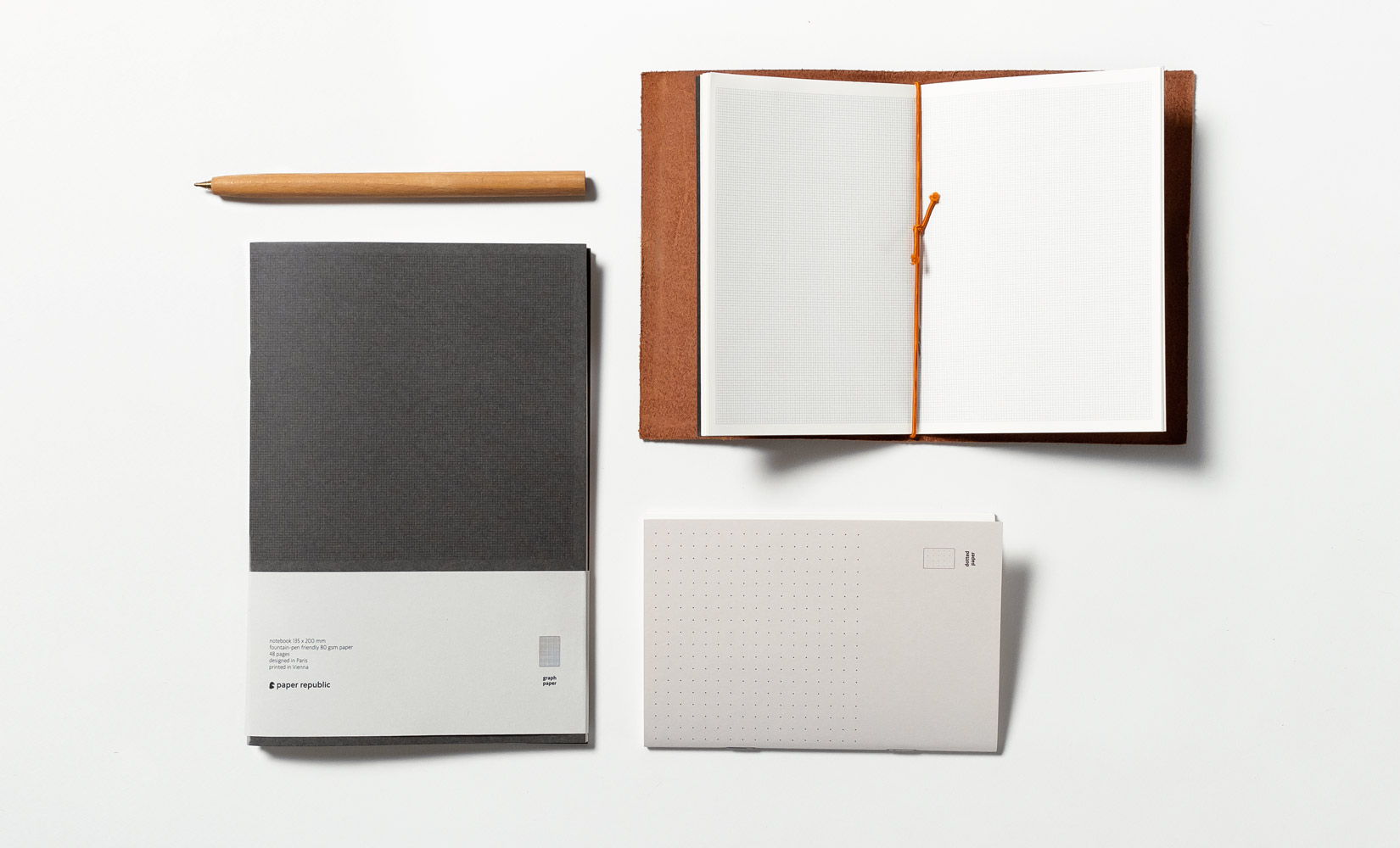 Studio de direction artistique Paris, design produit, projet Paper republic, papeterie premium par Halley&Co