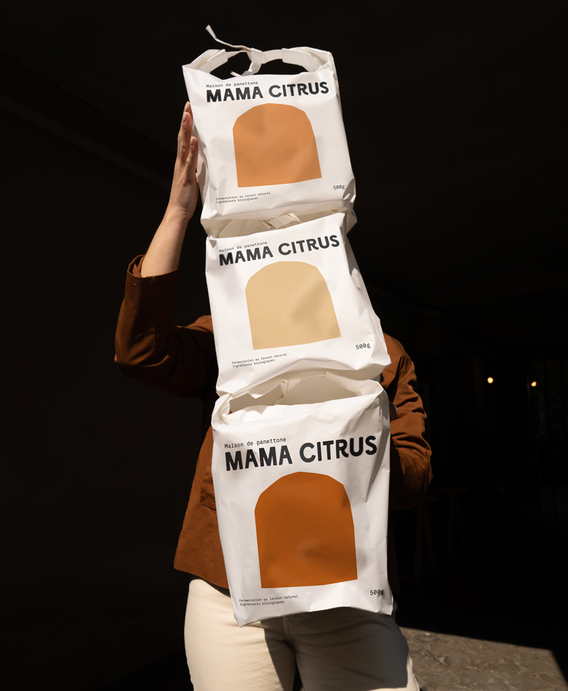 Studio de direction artistique Paris, identité visuelle et packaging, projet Mama citrus, pannetones par Halley&Co