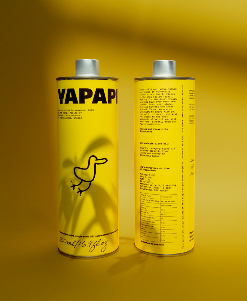 Studio de direction artistique Paris, identité visuelle et packaging, projet Yapapi, producteur d'huile d'olive grecque par Halley&Co
